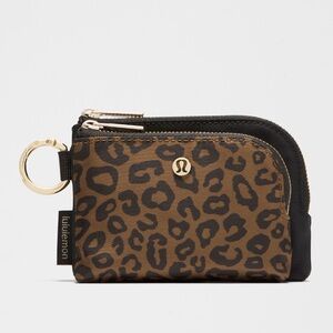 Lululemon leopard print double zip clippable card pouch